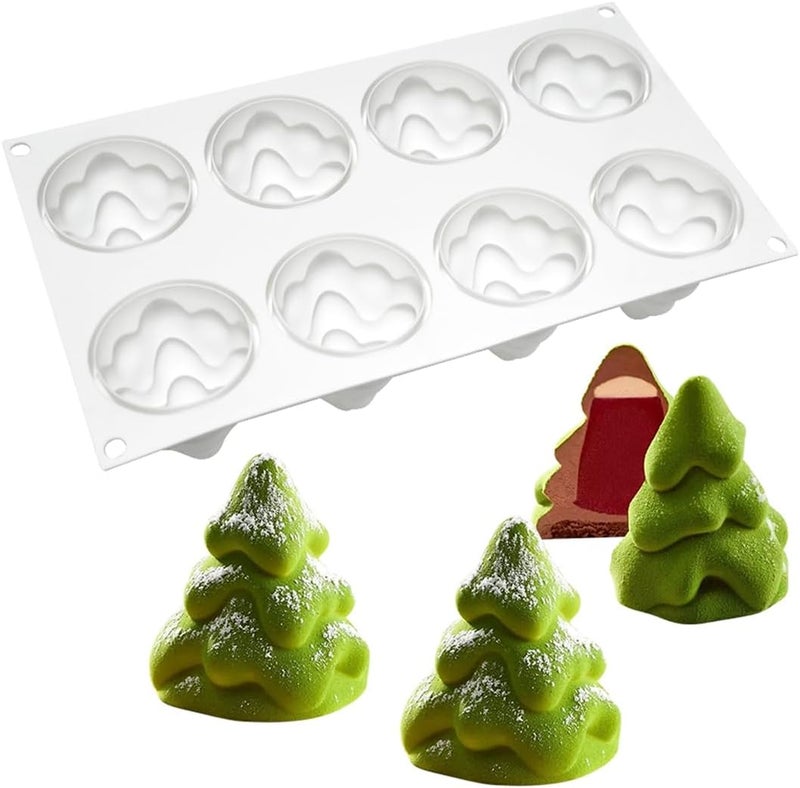 TUKE Christmas Tree Silicone Molds,Chocolate Fondant Cake Molds, 3D Non-Stick Food Grade Silica Gel Mould for Candies, Chocolate, Ice Cube DIY Tools (Christmas Tree I) - Image 3